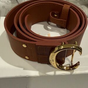 Chloe Brown Belt with Gold Buckle